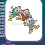 Playful Huey Dewey Louie Disney cartoon character embroidery designs - Instant Download