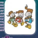 Disney Huey Dewey Louie Ducklings School Adventure Embroidery Designs - Instant Download