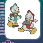 Cute Huey and Dewey Ducklings Cartoon Character Embroidery Designs - Instant Download