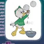 Cute Duck Nephew Blowing Bubbles Fun Embroidery Designs - Instant Download