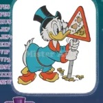 Scrooge McDuck Holding Money Sign Rich Disney Embroidery Designs - Instant Download