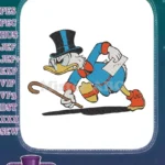 Scrooge McDuck running with cane classic cartoon embroidery designs - Instant Download