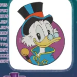Disney's Scrooge McDuck with top hat monocle embroidery designs - Instant Download