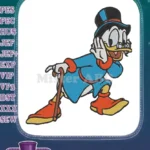 Scrooge McDuck Walking with Cane Cartoon Embroidery Designs - Instant Download