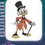 Wealthy Scrooge McDuck Disney cartoon character embroidery designs - Instant Download