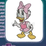Cute Disney Daisy Duck cartoon character pink bow embroidery designs - Instant Download