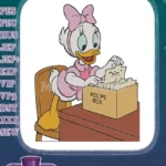 Daisy Duck searching recipe box embroidery designs for cooking enthusiasts - Instant Download