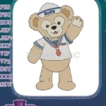 Cute Duffy Bear Sailor Waving Embroidery Designs - Instant Download