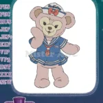 Friendly ShellieMay pink teddy bear sailor dress embroidery designs - Instant Download