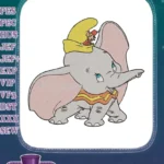 Dumbo the flying elephant with Timothy mouse embroidery designs - Instant Download