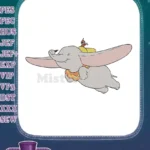 Dumbo the Flying Elephant with Timothy Mouse embroidery designs - Instant Download