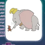 Adorable Dumbo Elephant and Timothy Mouse Friendship Embroidery Designs - Instant Download