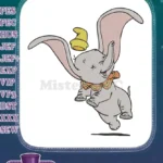 Adorable Dumbo Flying Elephant with Big Ears Embroidery Designs - Instant Download