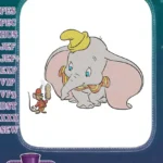 Dumbo and Timothy Mouse circus peanut embroidery designs - Instant Download