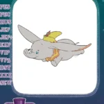 Dumbo Flying with Timothy Mouse Classic Cartoon Embroidery Designs - Instant Download