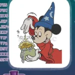 Fantasia Sorcerer Mickey Mouse magical treasure bag embroidery designs - Instant Download