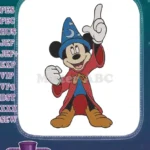 Disney Fantasia Sorcerer Mickey Mouse wizard hat embroidery designs - Instant Download
