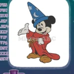 Classic Fantasia Sorcerer Mickey Mouse Magic Hat Embroidery Designs - Instant Download