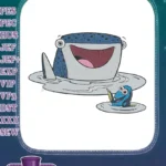 Happy Dory and Bailey whale shark ocean embroidery designs - Instant Download
