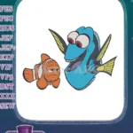 Happy Dory and Sad Nemo cartoon fish embroidery designs - Instant Download