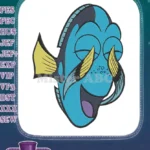 Happy Dory Blue Tang Fish Cartoon Embroidery Designs - Instant Download