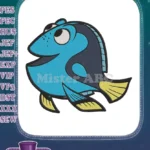 Cute Blue Tang Fish Cartoon Embroidery Designs for Kids - Instant Download