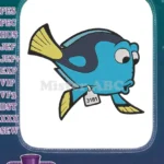 Cute Blue Tang Dory Fish 3181 Embroidery Designs - Instant Download