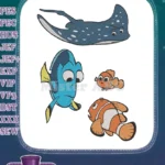 Finding Nemo Dory Mr Ray Clownfish Ocean Friends embroidery designs - Instant Download