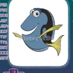 Happy Blue Tang Fish Dory Character Embroidery Designs - Instant Download