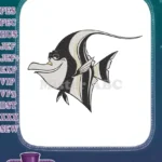 Finding Nemo Gill Moorish Idol fish embroidery designs - Instant Download