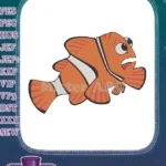Adorable orange and white clownfish ocean themed embroidery designs - Instant Download