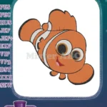 Cute Smiling Orange Clownfish Character Embroidery Designs for Kids - Instant Download