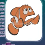Surprised Scared Orange Clownfish Underwater Embroidery Designs - Instant Download