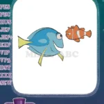 Dory and Nemo Blue Tang Clownfish Undersea Embroidery Designs - Instant Download