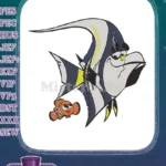 Finding Nemo Gill Moorish Idol and Nemo Clownfish embroidery designs - Instant Download
