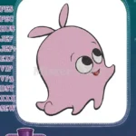 Cute Pink Cartoon Sea Bunny Octopus Embroidery Designs - Instant Download