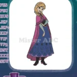 Anna from Frozen Smiling Blonde Braids Embroidery Designs - Instant Download