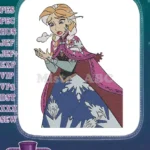 Concerned Princess Anna Frozen Winter Snowflakes Embroidery Designs - Instant Download