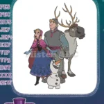 Disney Frozen Anna Kristoff Olaf Sven winter adventure embroidery designs - Instant Download