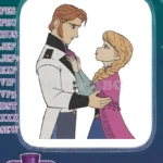Frozen Hans and Anna romantic embrace embroidery designs - Instant Download