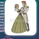 Disney Frozen Anna and Hans dancing couple embroidery designs - Instant Download