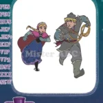 Disney Frozen Anna and Kristoff running adventure embroidery designs - Instant Download