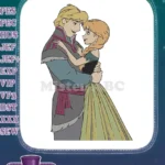 Disney Frozen Kristoff and Anna Romantic Embrace Embroidery Designs - Instant Download