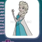 Smiling Queen Elsa Frozen movie character embroidery designs - Instant Download