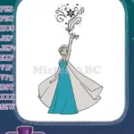 Elsa Frozen Princess Conjuring Snowflakes Winter Magic Embroidery Designs - Instant Download