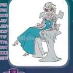 Disney's Elegant Elsa Frozen Queen Ice Throne embroidery designs - Instant Download
