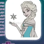 Elsa winking with snowflake embroidery designs for Frozen fans - Instant Download