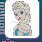 Frozen Elsa Princess Character Smiling Face Embroidery Designs - Instant Download