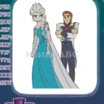 Frozen Elsa and Hans character embroidery designs - Instant Download