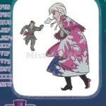 Elsa Exhaling Ice with Kristoff Running Frozen Embroidery Designs - Instant Download